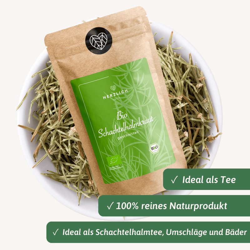 Bio Schachtelhalmkraut Tee 100g Packung — Ackerschachtelhalm Bio | Herzlich Natur