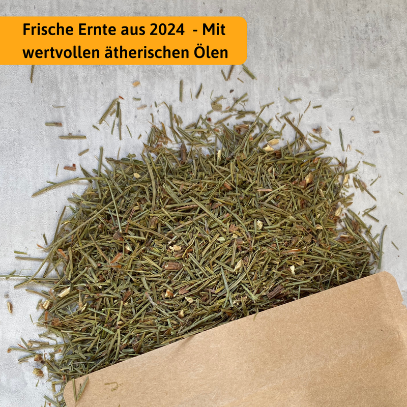 Bio Kiefernnadeln Tee 100g Packung — Harzig-intensiv | Herzlich Natur
