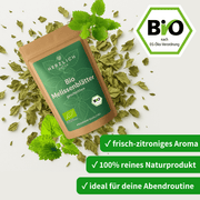 Bio Melissenblätter Tee 100g Packung — Zitronenmelisse | Herzlich Natur