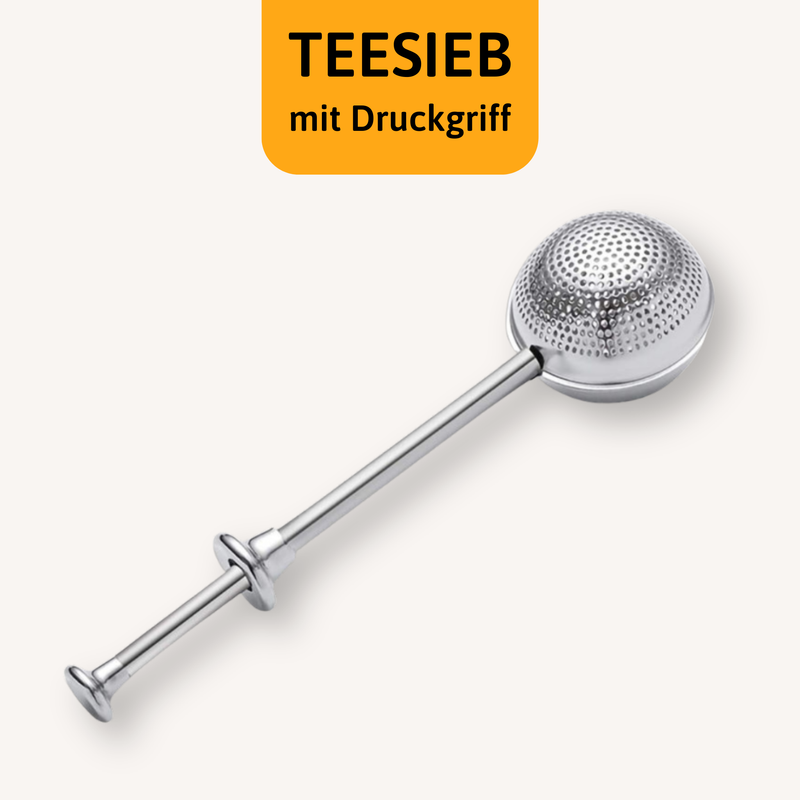 Teesieb kaufen | Edelstahl Druckgriff