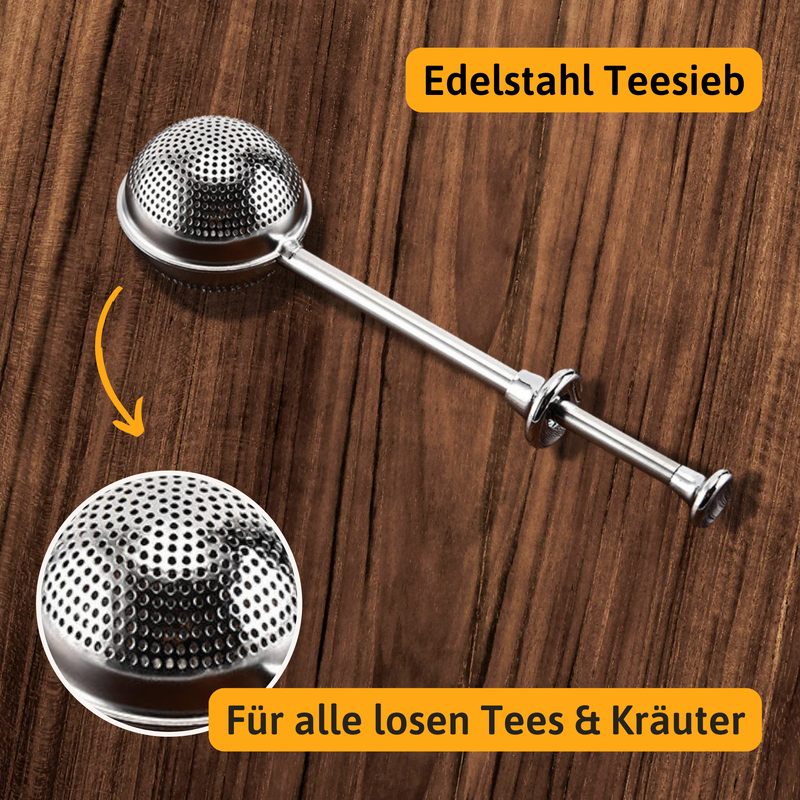 Teesieb kaufen | Edelstahl Druckgriff