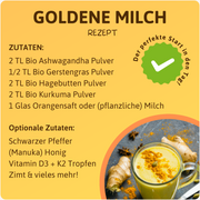 Ashwagandha Pulver Verwendung Golden Milk — Bio Withania | Herzlich Natur
