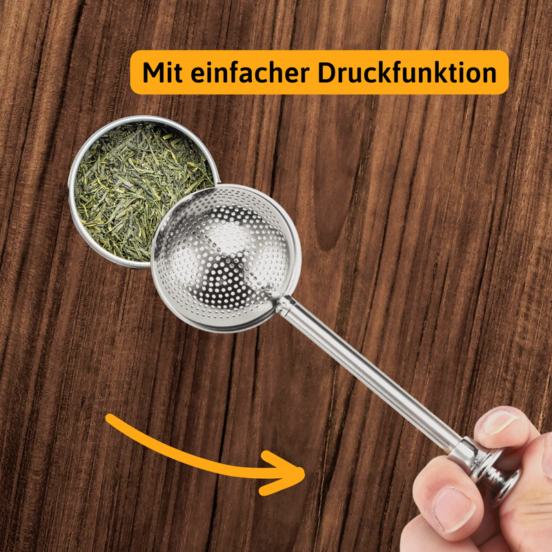 Teesieb kaufen | Edelstahl Druckgriff