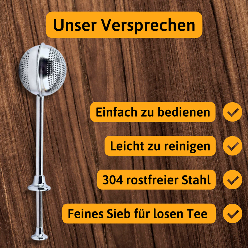 Teesieb kaufen | Edelstahl Druckgriff