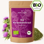 Bio Mariendistelkraut getrocknet — Silybum marianum aus Bio-Anbau | Herzlich Natur