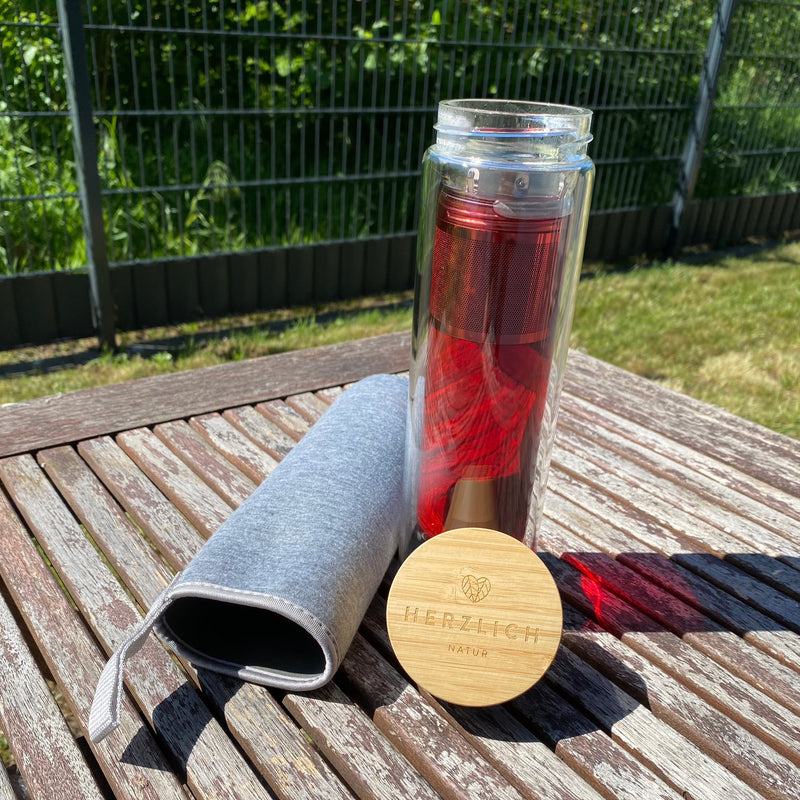 Teeflasche mit Sieb kaufen | Borosilikat