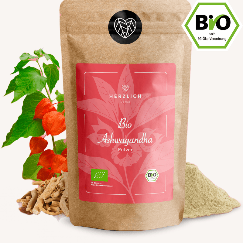 Bio Ashwagandha Pulver — Withania somnifera aus Bio-Anbau Indien | Herzlich Natur