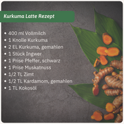 Golden Milk Zubereitung mit Kurkuma — Ayurvedisches Getränk | Herzlich Natur