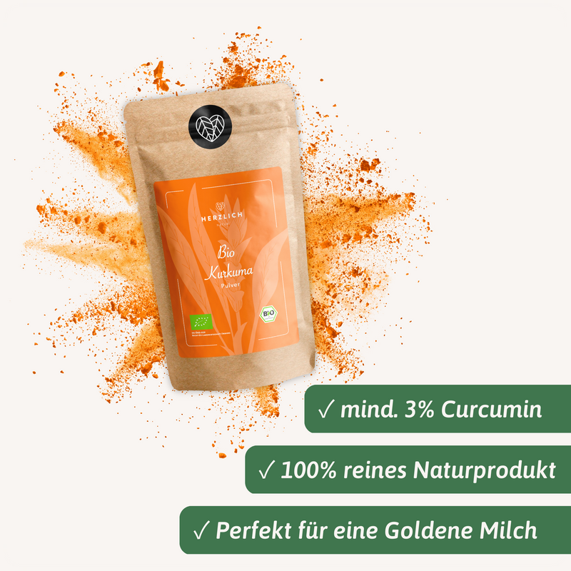 Kurkumapulver Carousel — Bio Golden Milk Zubereitung | Herzlich Natur